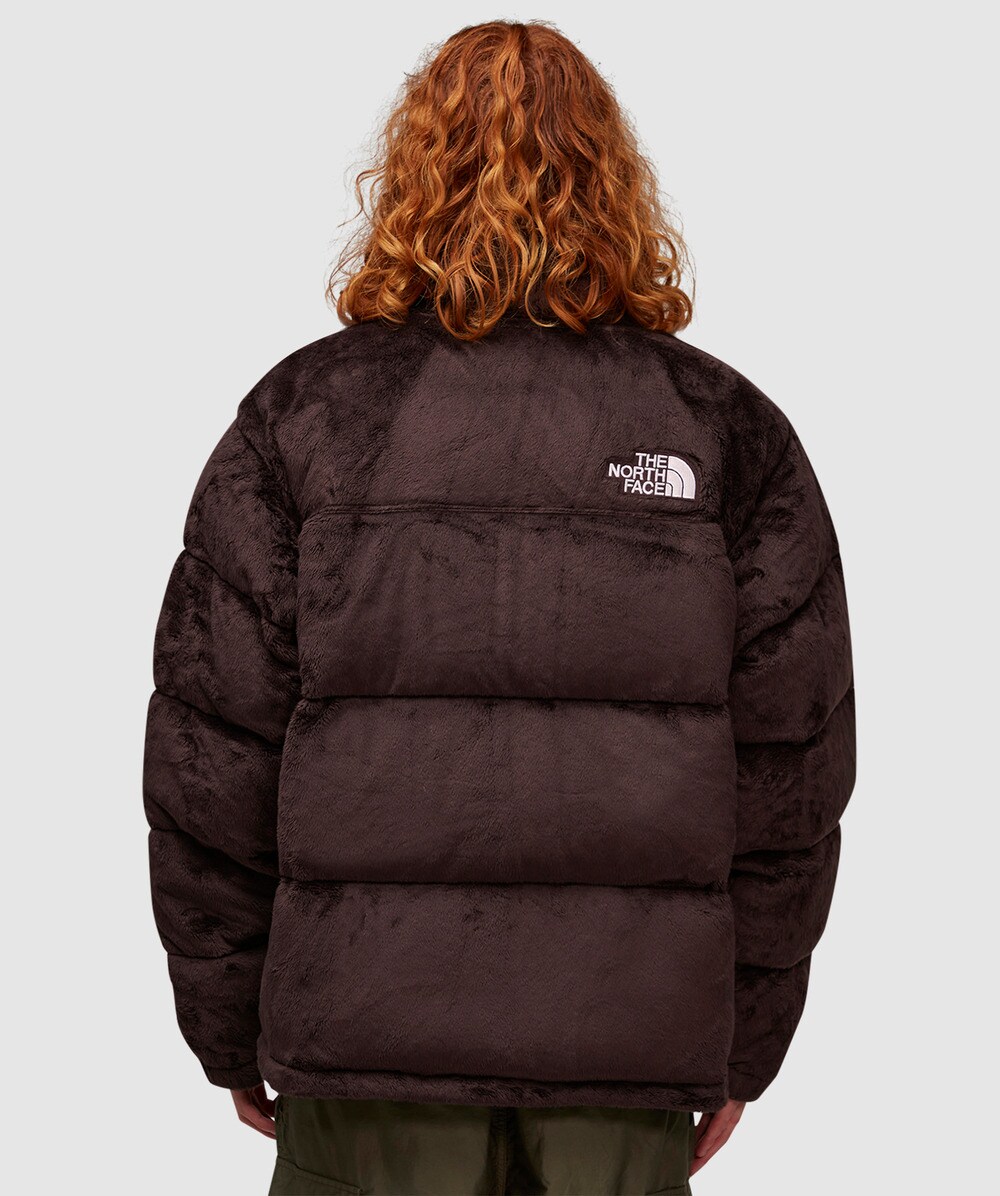 Brown fuzzy north face hot sale jacket