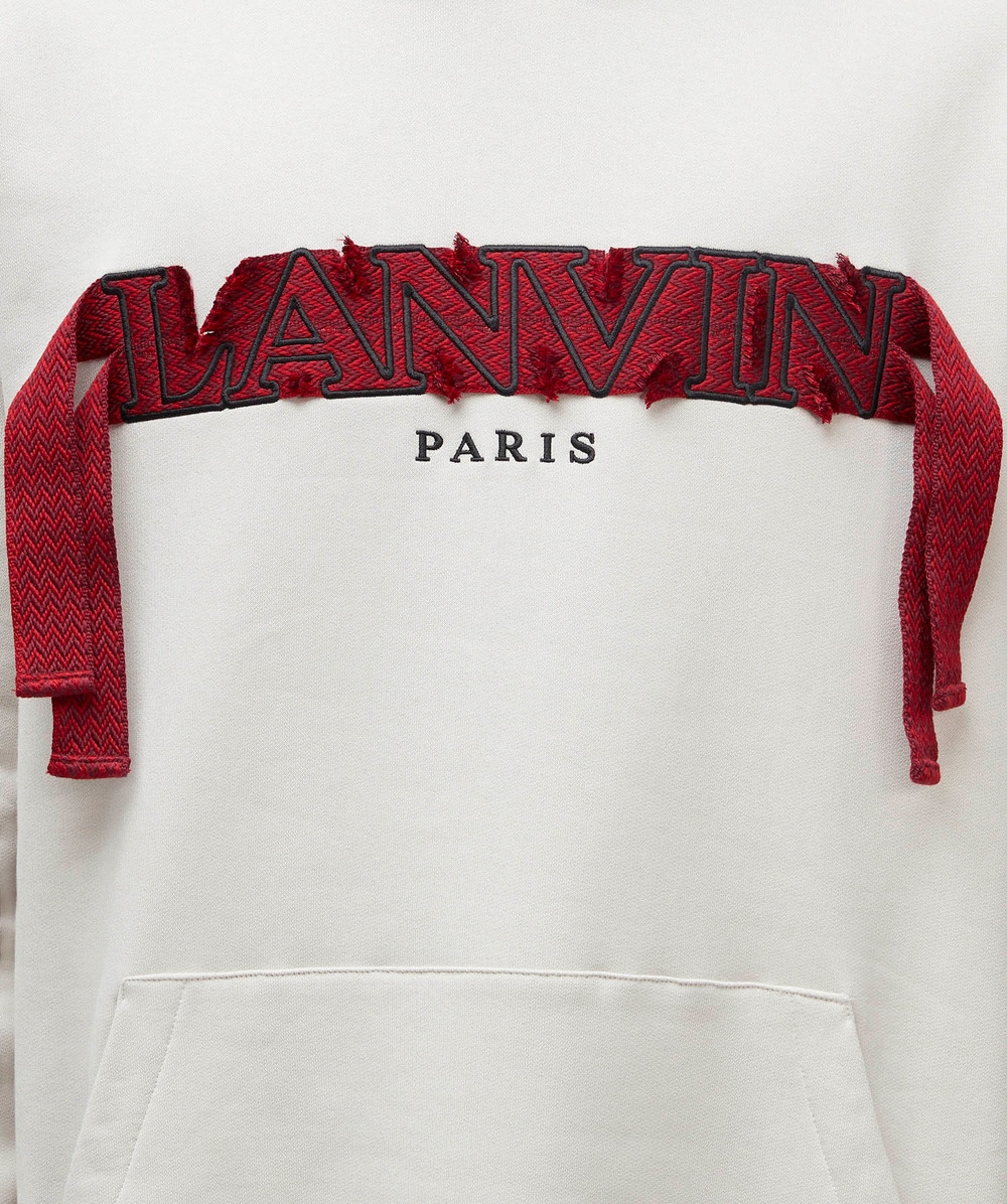 Lanvin Curb lace embroidered hoodie | MASTIC | SEVENSTORE