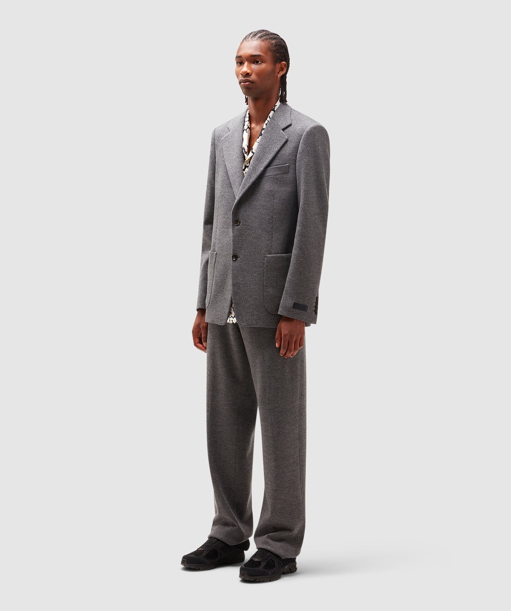 Lanvin Single breasted blazer | DARK GREY MELANGE | SEVENSTORE