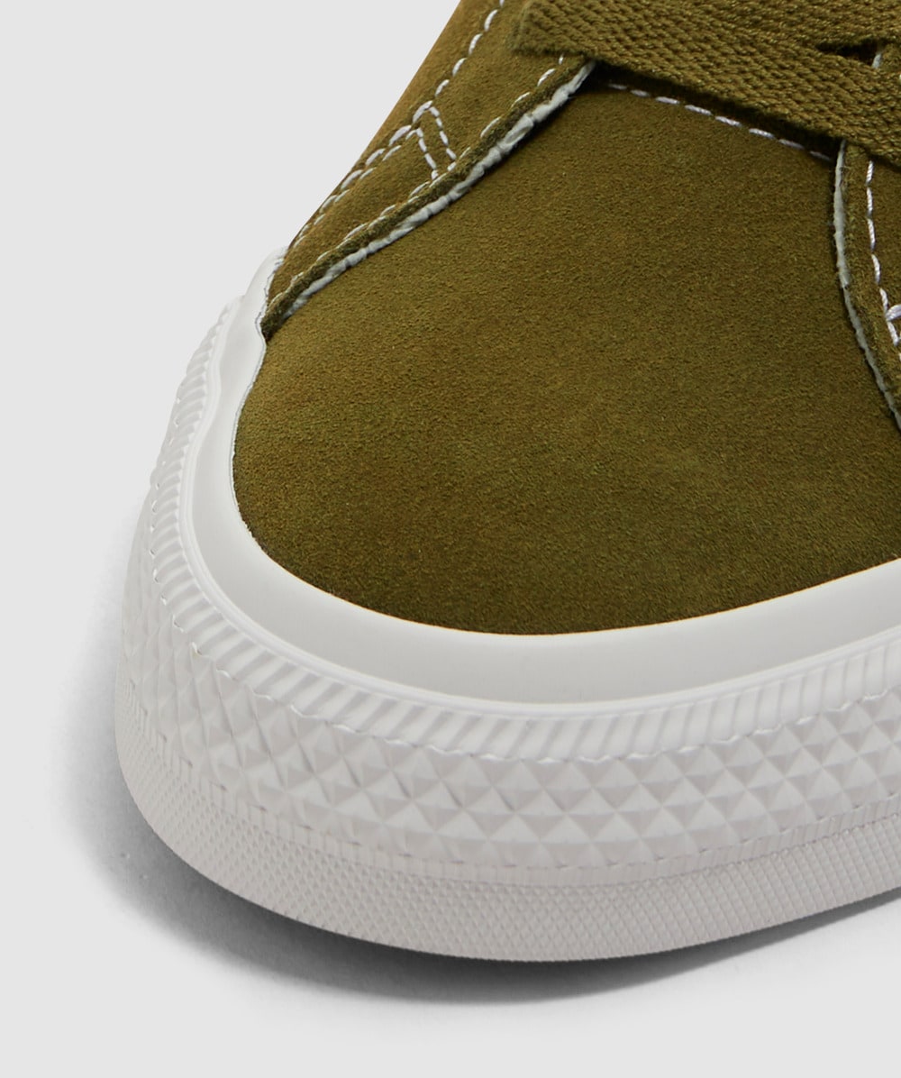 Olive green converse one star sales