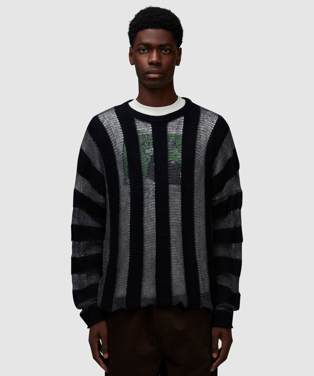 Brain Dead Fuzzy Threadbare Knit (Black - L) - Size Clothing & Accessories > Clothing > Shirts & Tops, Male