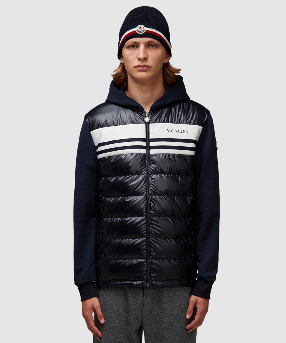 Moncler Zip hooded padded cardigan | NAVY | SEVENSTORE