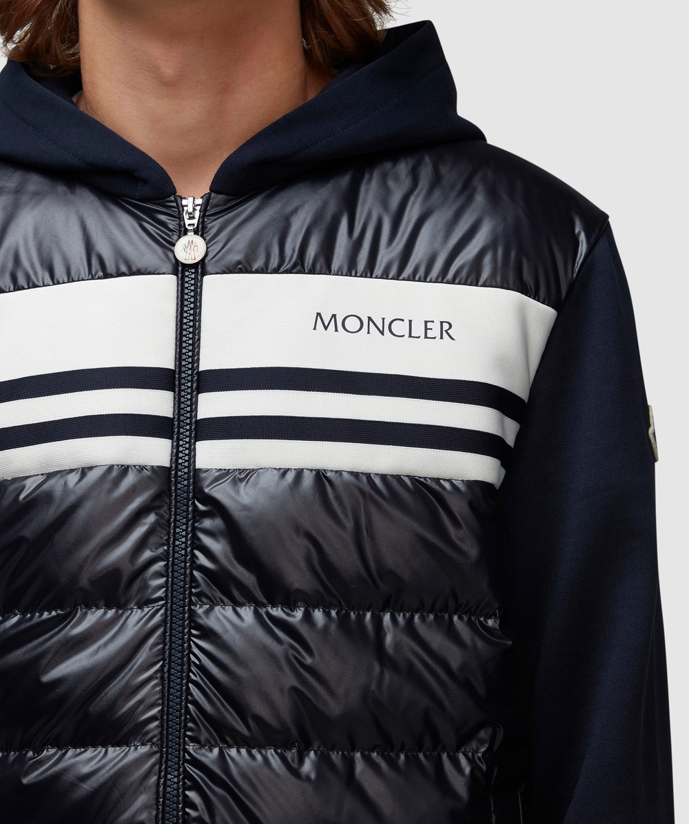 Moncler Zip hooded padded cardigan | NAVY | SEVENSTORE