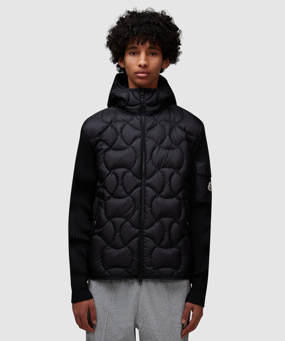 Moncler Quilted down cardigan | BLACK | SEVENSTORE