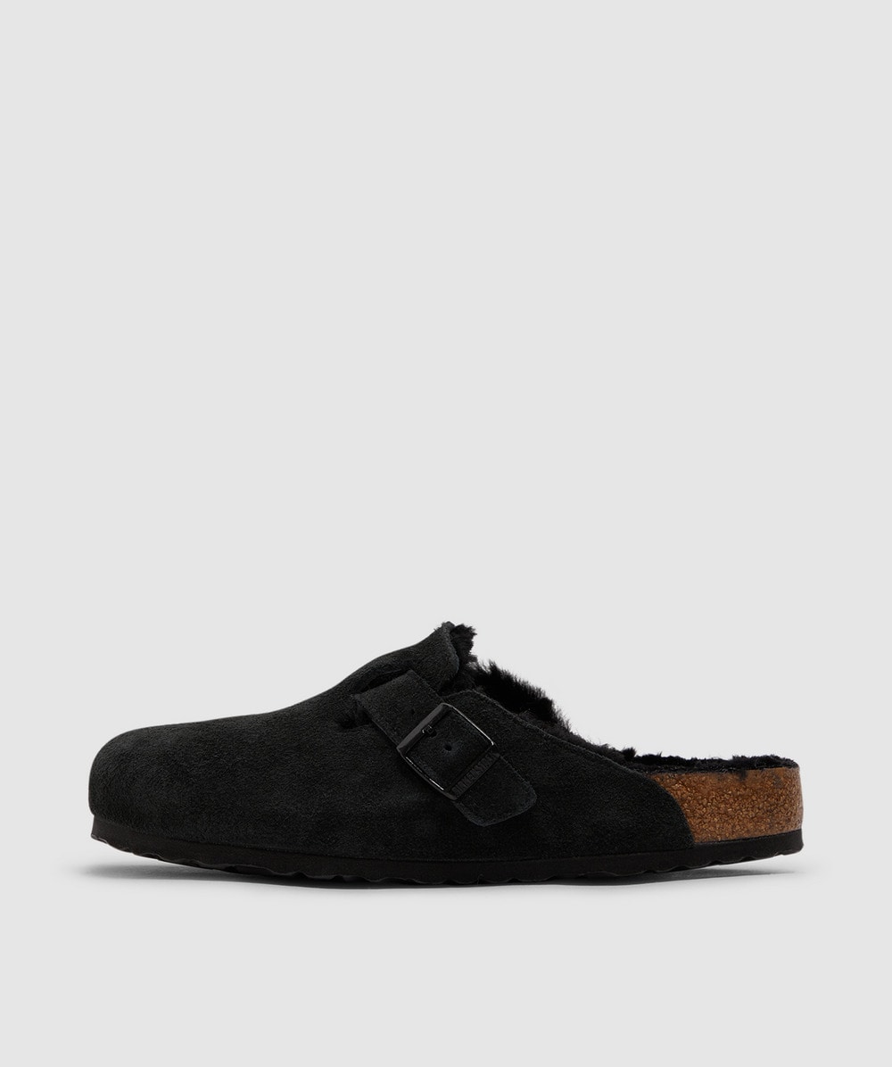 Birkenstock Boston Vl Shearling Sandal (Black - 43) - Size 43, Unisex