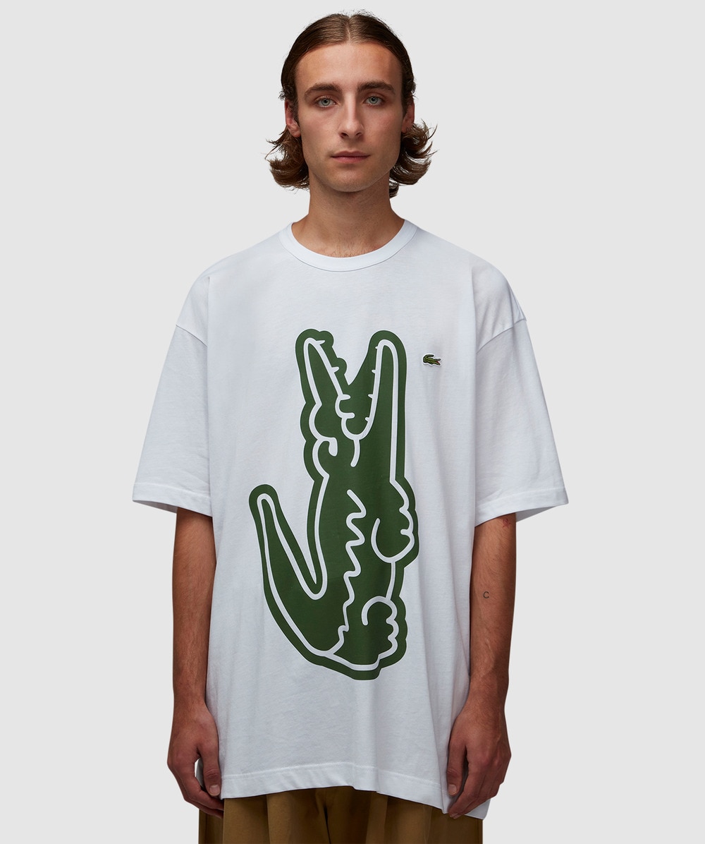 Comme des Garçons SHIRT X Lacoste vertical croc t-shirt | WHITE | SEVENSTORE