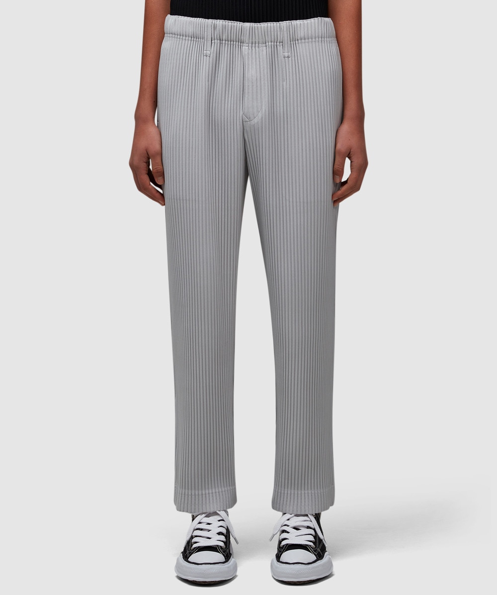 Homme Plissé Issey Miyake Pleats straight leg pant | LIGHT GREY ...