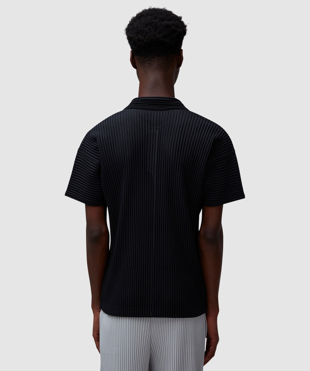 Homme Plissé Issey Miyake Basic pleats polo shirt | BLACK | SEVENSTORE