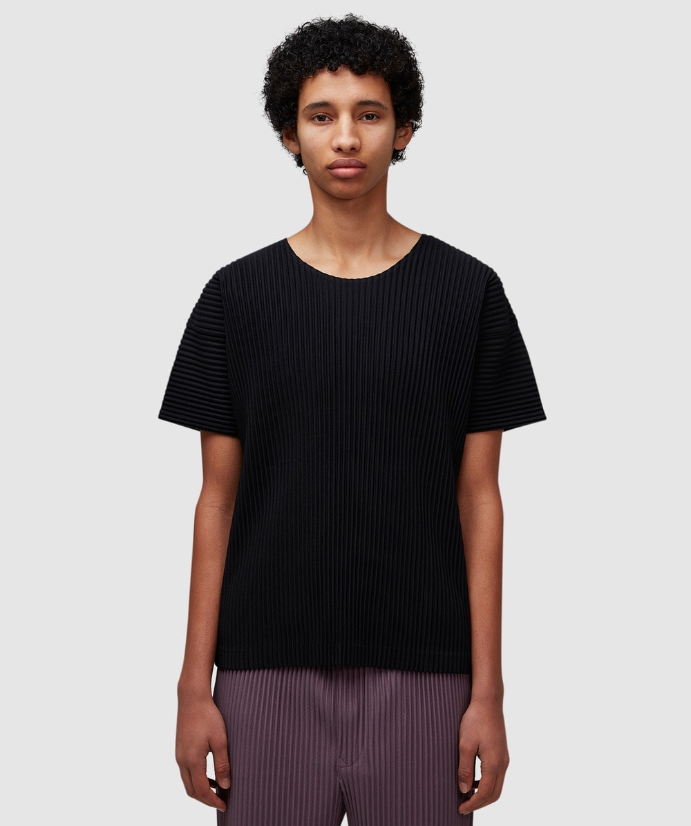 Homme Plissé Issey Miyake Basic pleats t-shirt | BLACK | SEVENSTORE