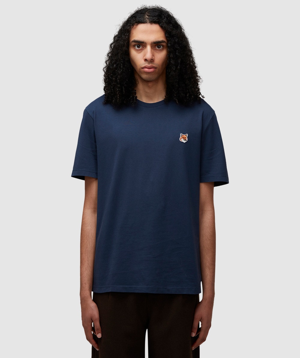 Maison Kitsune Fox head patch classic t-shirt | NAVY | SEVENSTORE