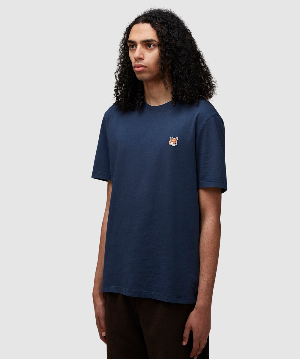 Maison Kitsune Fox head patch classic t-shirt | NAVY | SEVENSTORE 