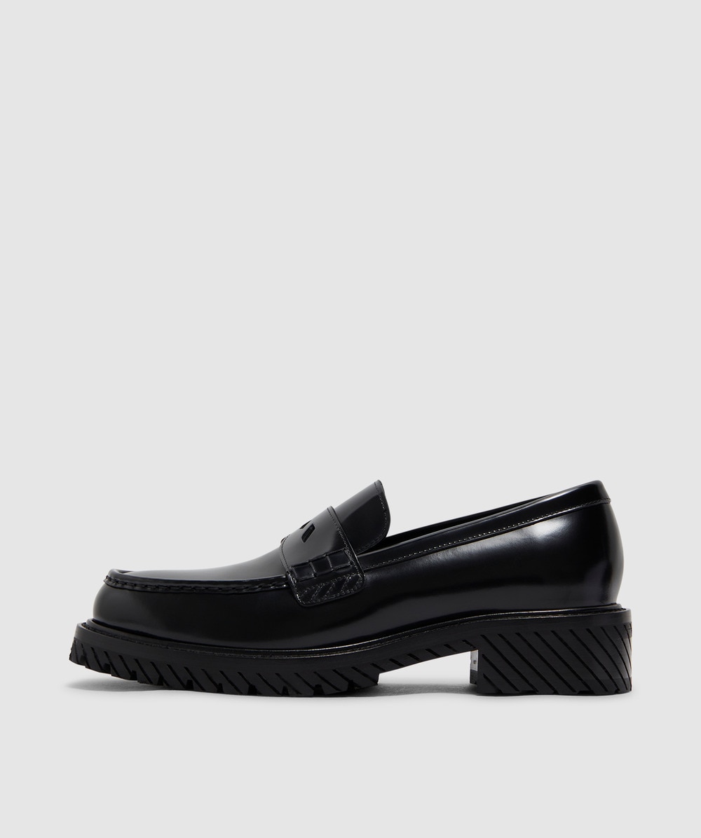 Off White CO Virgil Abloh Combat loafer | BLACK BLACK | SEVENSTORE