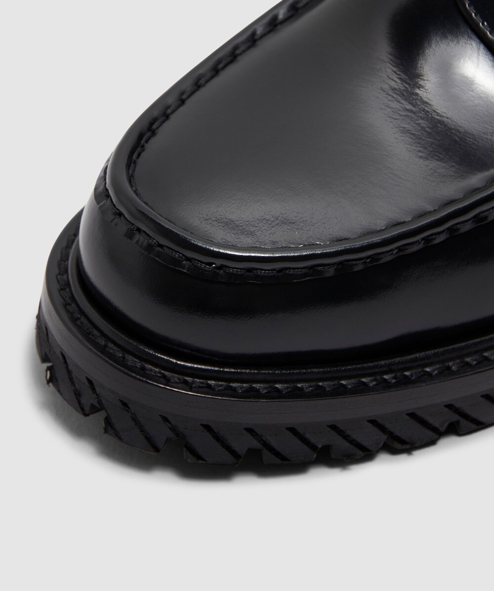 Off White - Men’s Combat Leather Loafer - Black - Size 7 (US) - NEW! Off White CO Virgil Abloh Combat loafer | BLACK BLACK  main image 3