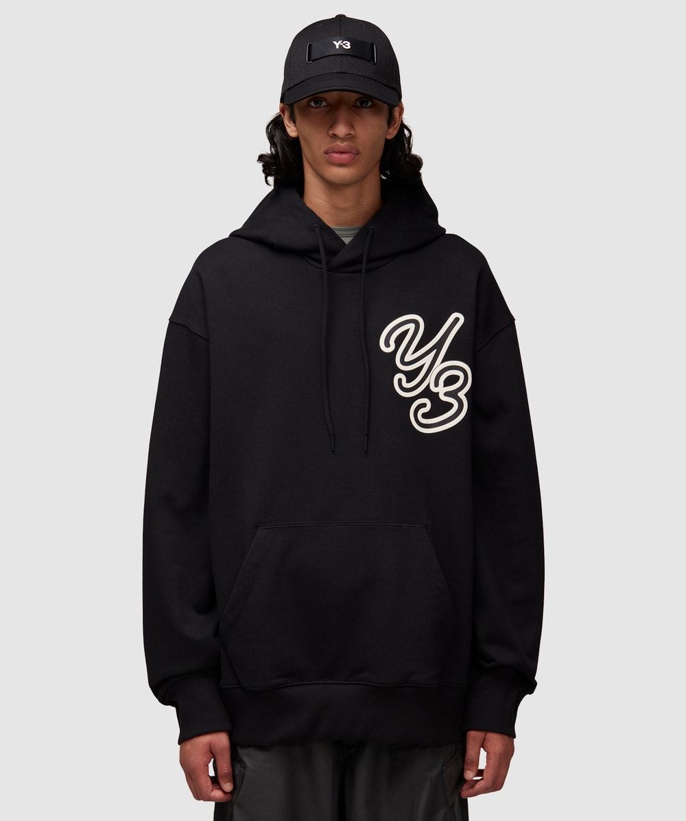Y-3 Graphic Hoodie (Black - Xl) - Size XL, Male