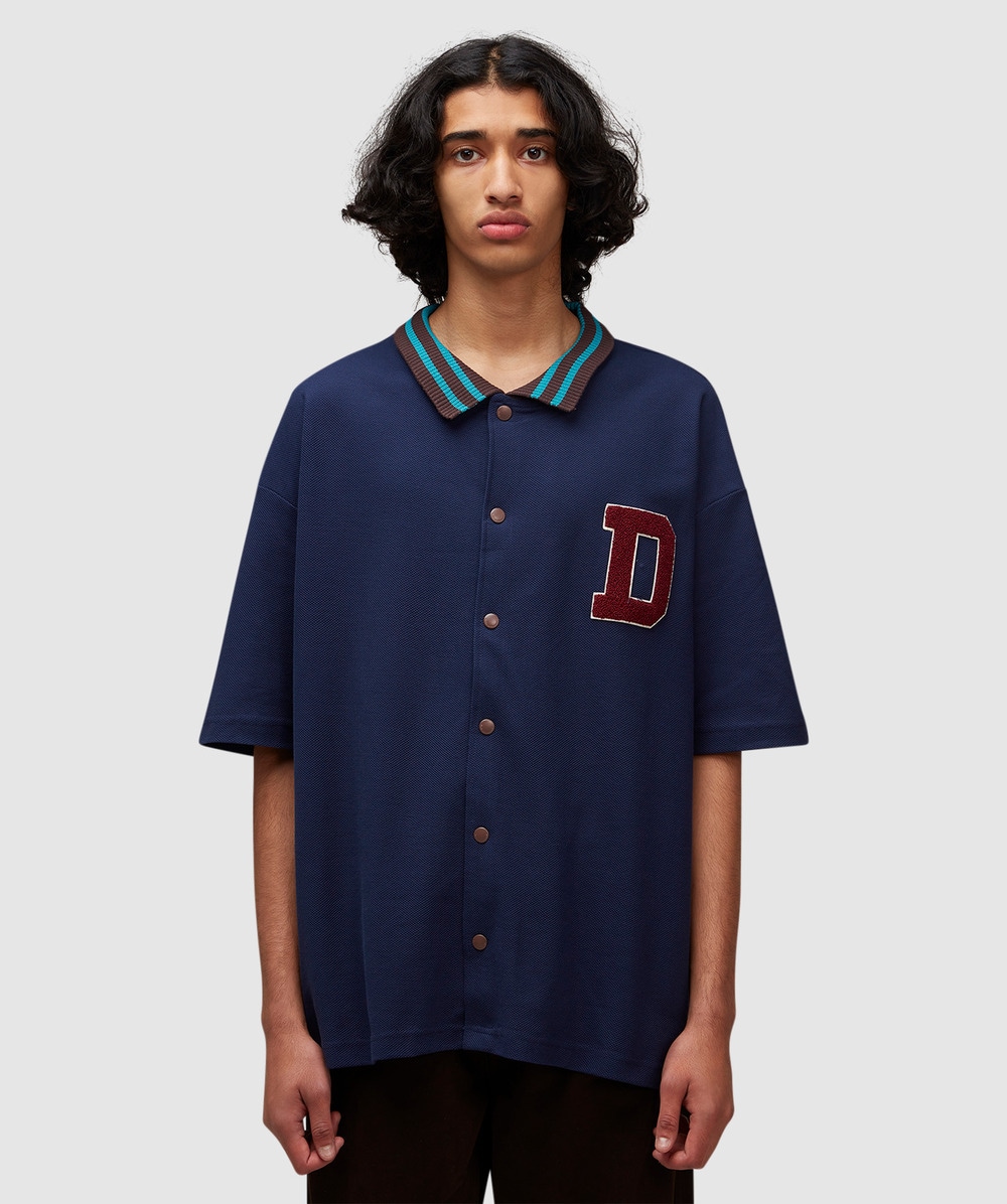 Drôle de Monsieur Apres Sport Short Sleeve Shirt (Navy - L) - Size Clothing & Accessories > Clothing > Shirts & Tops, Male