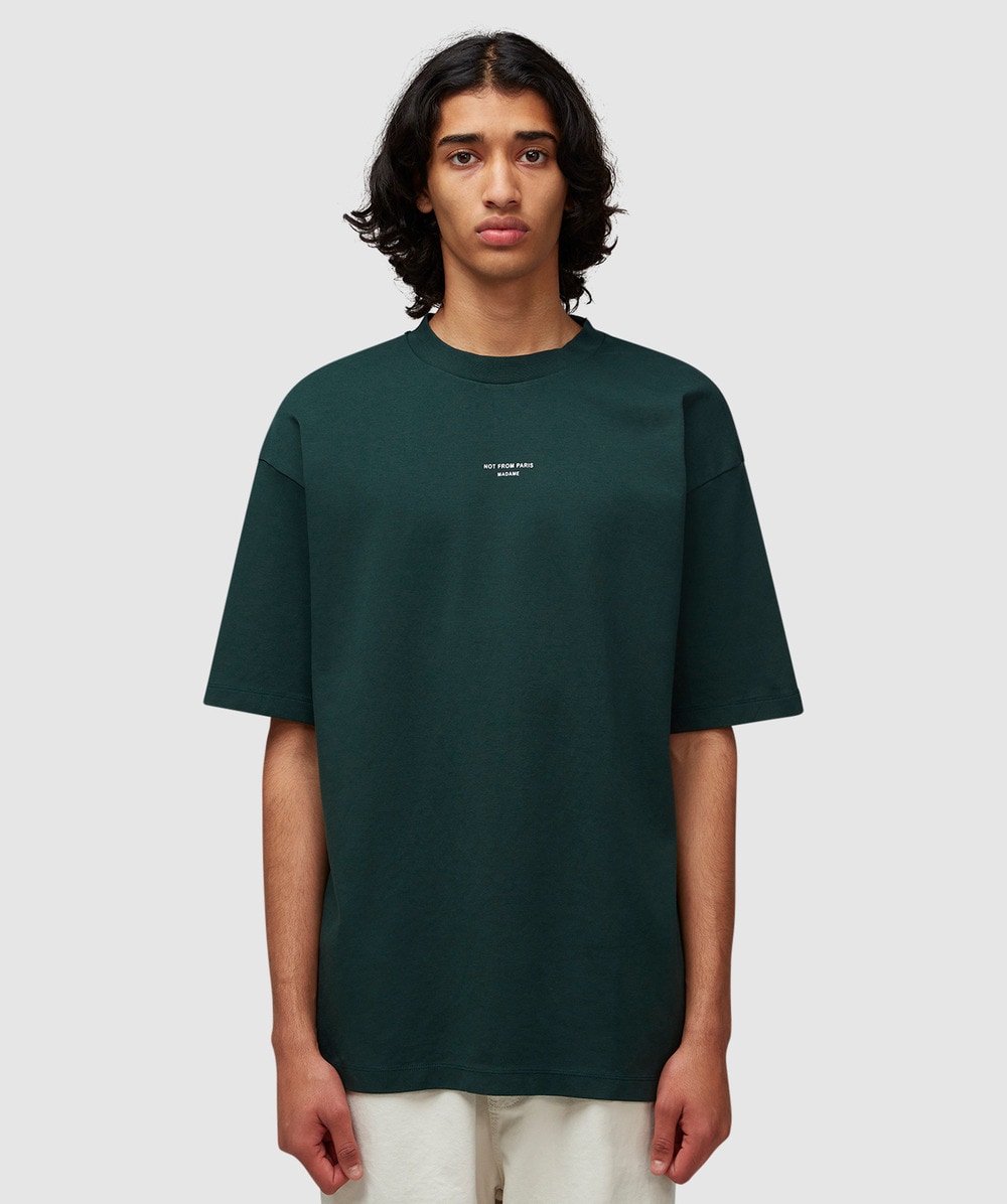 Drôle de Monsieur Not From Paris Madame T-Shirt (Dark Green - S) - Size S, Unisex