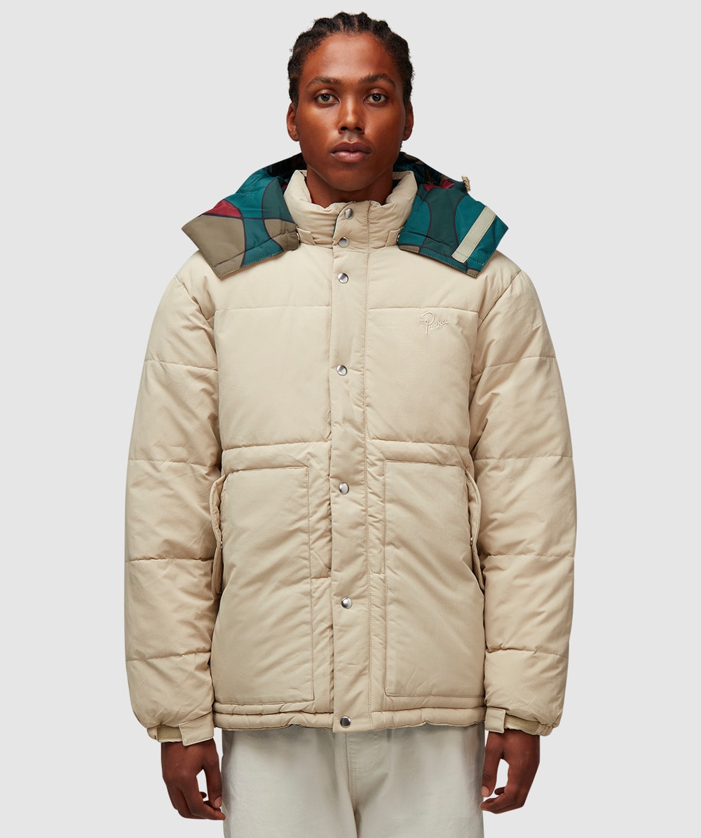 Parra Trees in wind puffer jacket | BEIGE | SEVENSTORE