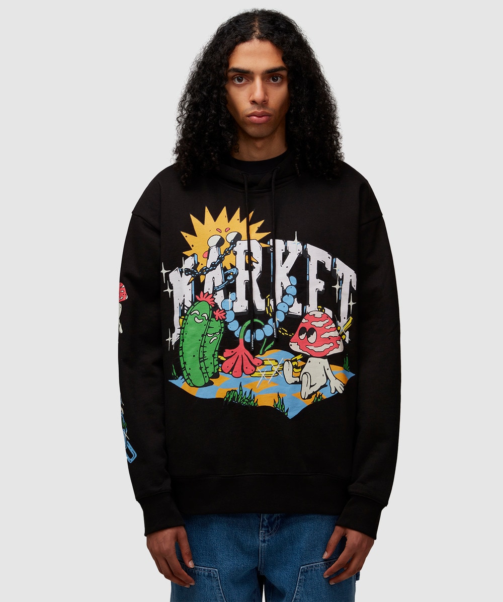 MARKET Fantasy Farm Hoodie (Black - S) - Size Clothing & Accessories > Clothing > Shirts & Tops, Male