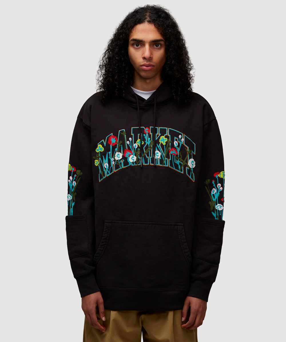 Market Bouquet Pullover Hoodie - Ecru