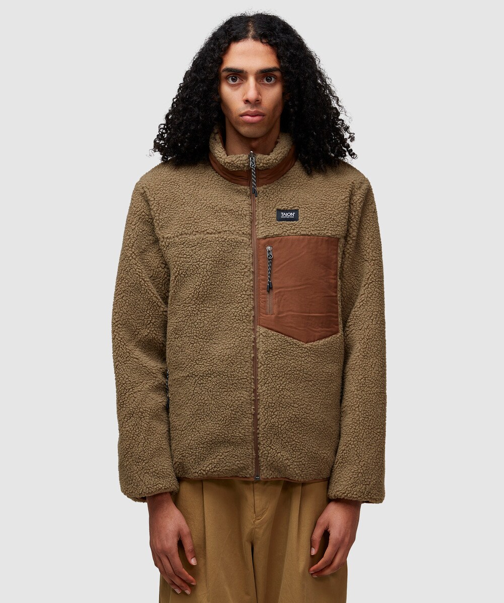 Taion Reversible boa fleece down jacket | L.BROWN BEIGE | SEVENSTORE