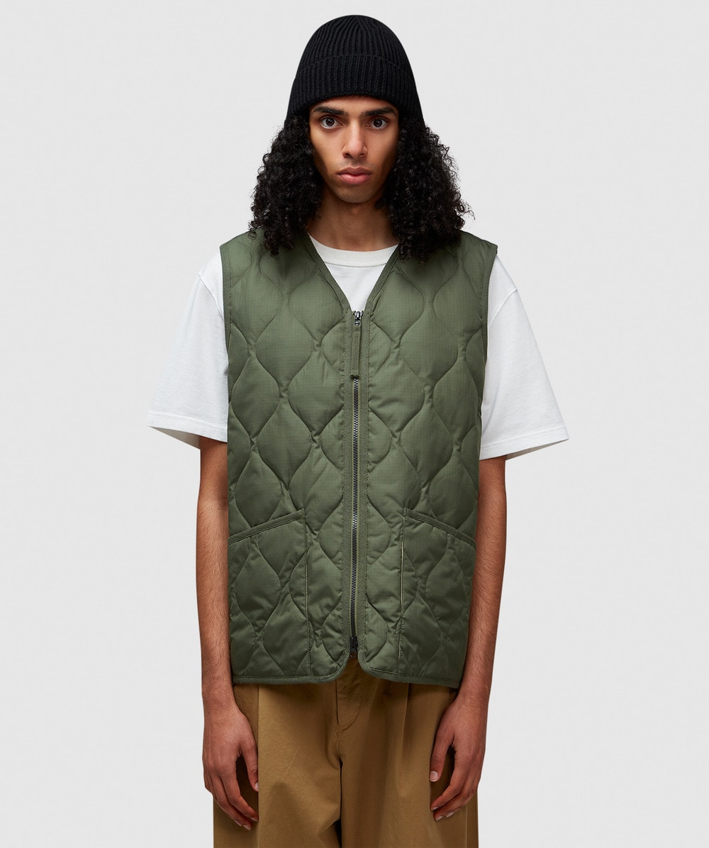 Taion Military V-Neck Down Gilet Vest (Olive - 2Xl) - Size 2XL, Male