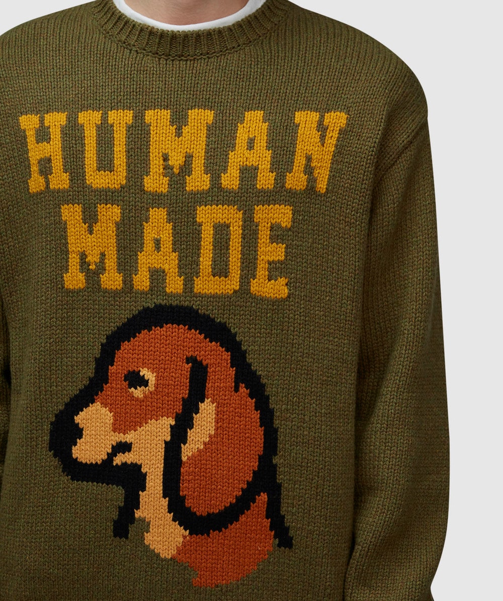 Human Made Dachs knit sweater | GREEN | SEVENSTORE