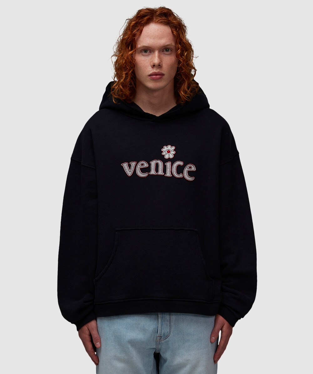 ERL Venice patch hoodie BLACK SEVENSTORE