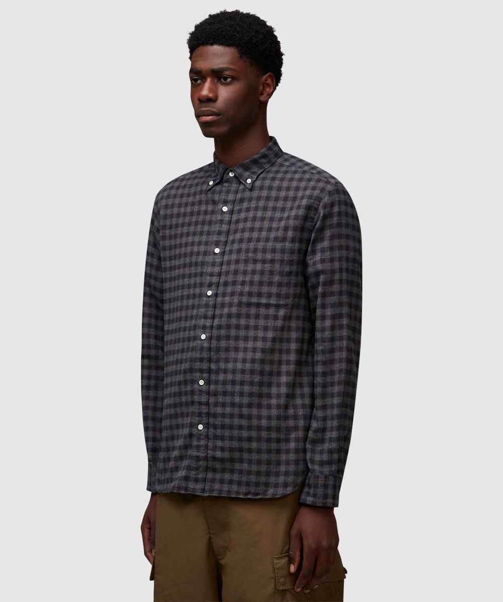 Grey gingham shirt sale
