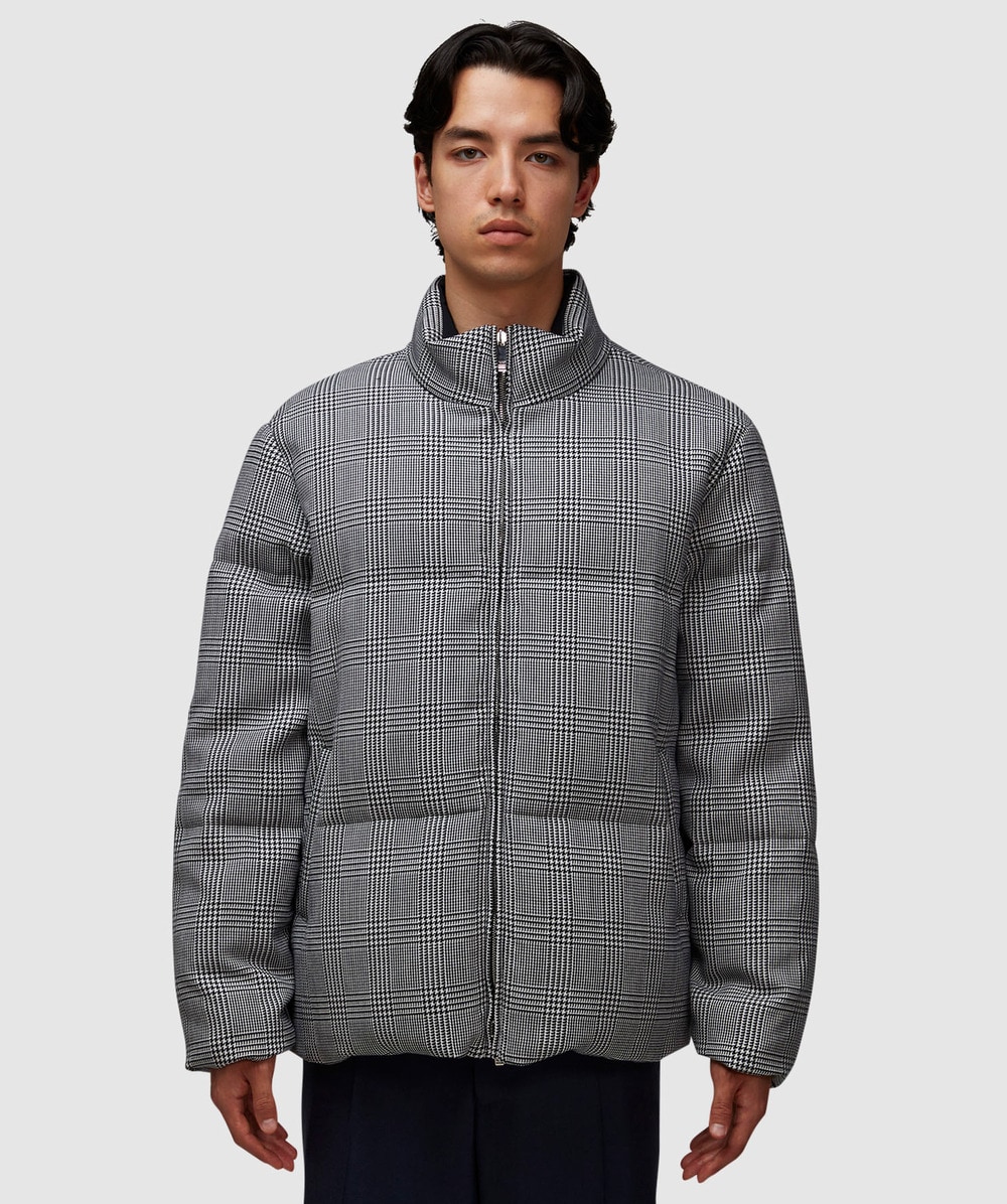 Thom Browne 4 Bar Reversible Funnel Neck Jacket (Blk/Wht - 3) - Size 3, Male