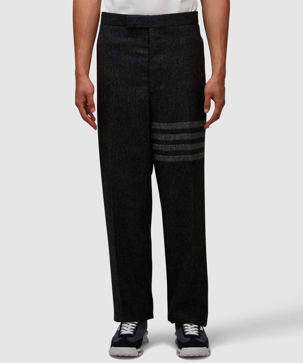 Thom Browne 4 Bar Low Rise Backstrap Trouser (Dark Grey - 3) - Size 3, Male