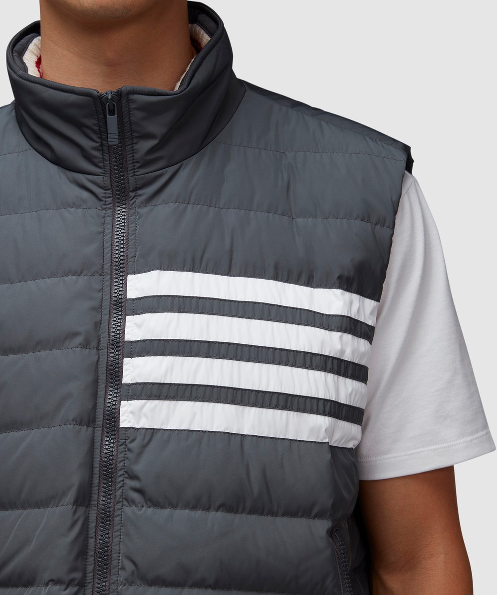 Thom Browne 4 bar down ski vest | MED GREY | SEVENSTORE