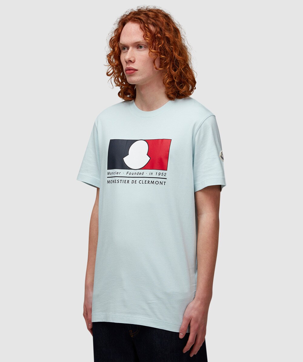 Moncler Tricolour box logo t-shirt | SKY BLUE | SEVENSTORE