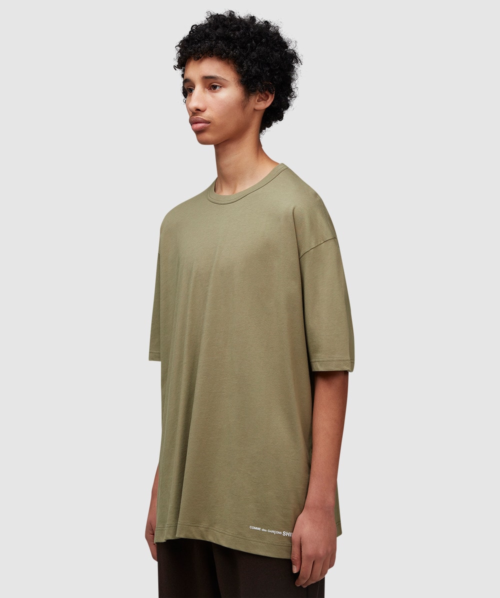 Comme des Garçons SHIRT Bottom logo t-shirt | KHAKI | SEVENSTORE