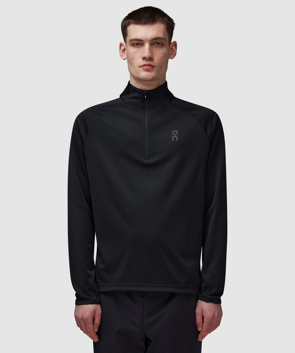 On Climate Knit Quarter Zip Running Top In Black
