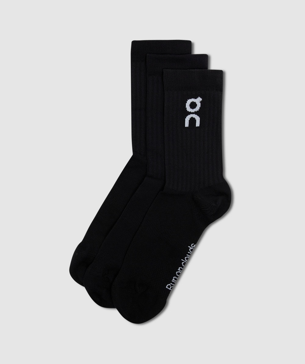 On Unisex Black 3-Pack Logo Sock ( - S) - Size S