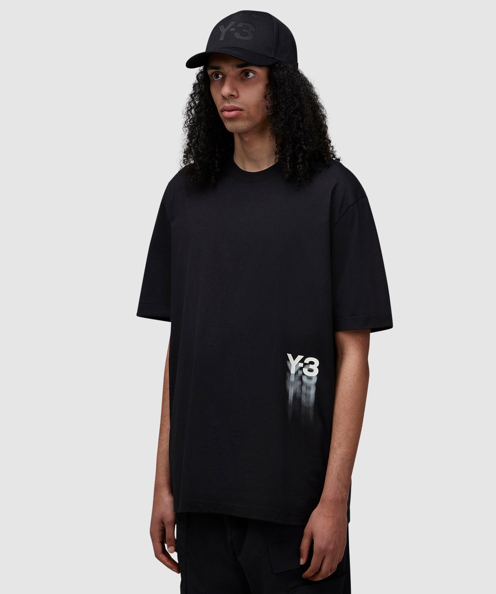 Y 3 Graphic logo t shirt BLACK SEVENSTORE