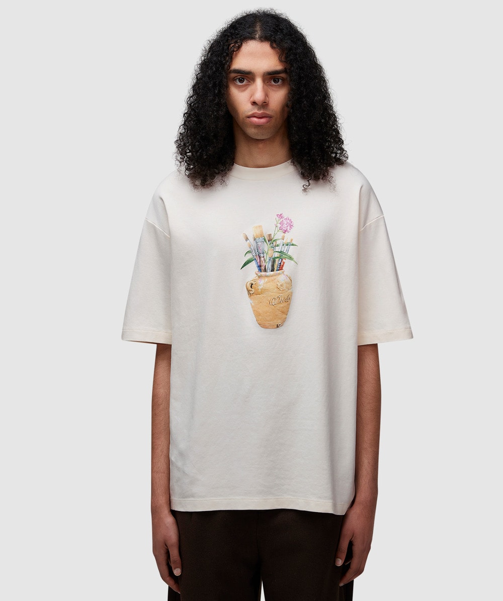 Drôle de Monsieur Pinceaux T-Shirt (Cream - S) - Size Clothing & Accessories > Clothing > Shirts & Tops, Unisex