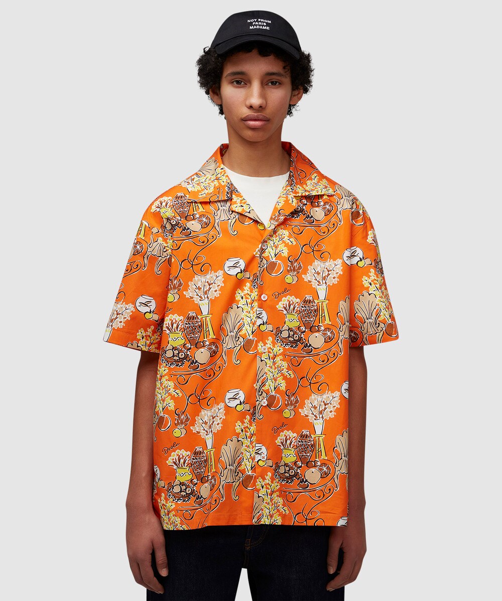 Drôle de Monsieur Terrassee Short Sleeve T-Shirt (Orange - S) - Size S, Male