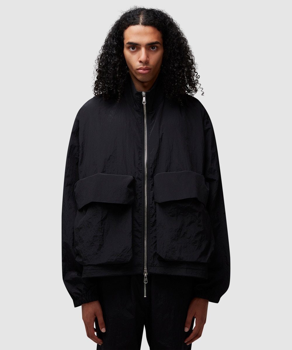 Cole Buxton Nylon Combat Track Jacket (Black - S) - Size S, Male