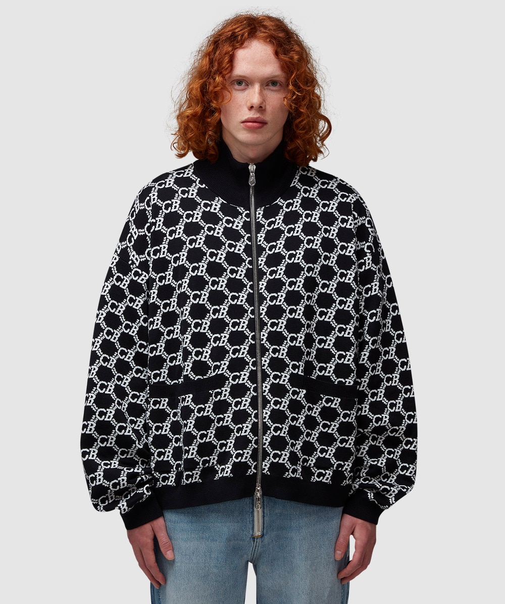 Cole Buxton Cb Monogram Track Jacket (Black/White - L) - Size Clothing & Accessories > Clothing > Outerwear > Coats & Jackets, Male