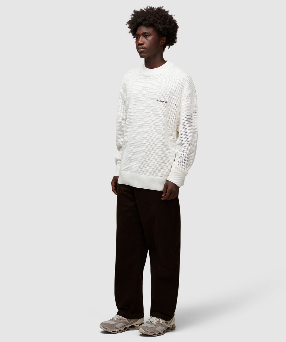 MKI Miyuki Zoku Loose gauge knit sweatshirt | OFF WHITE MKI Miyuki Zoku Loose gauge knit sweatshirt | OFF WHITE