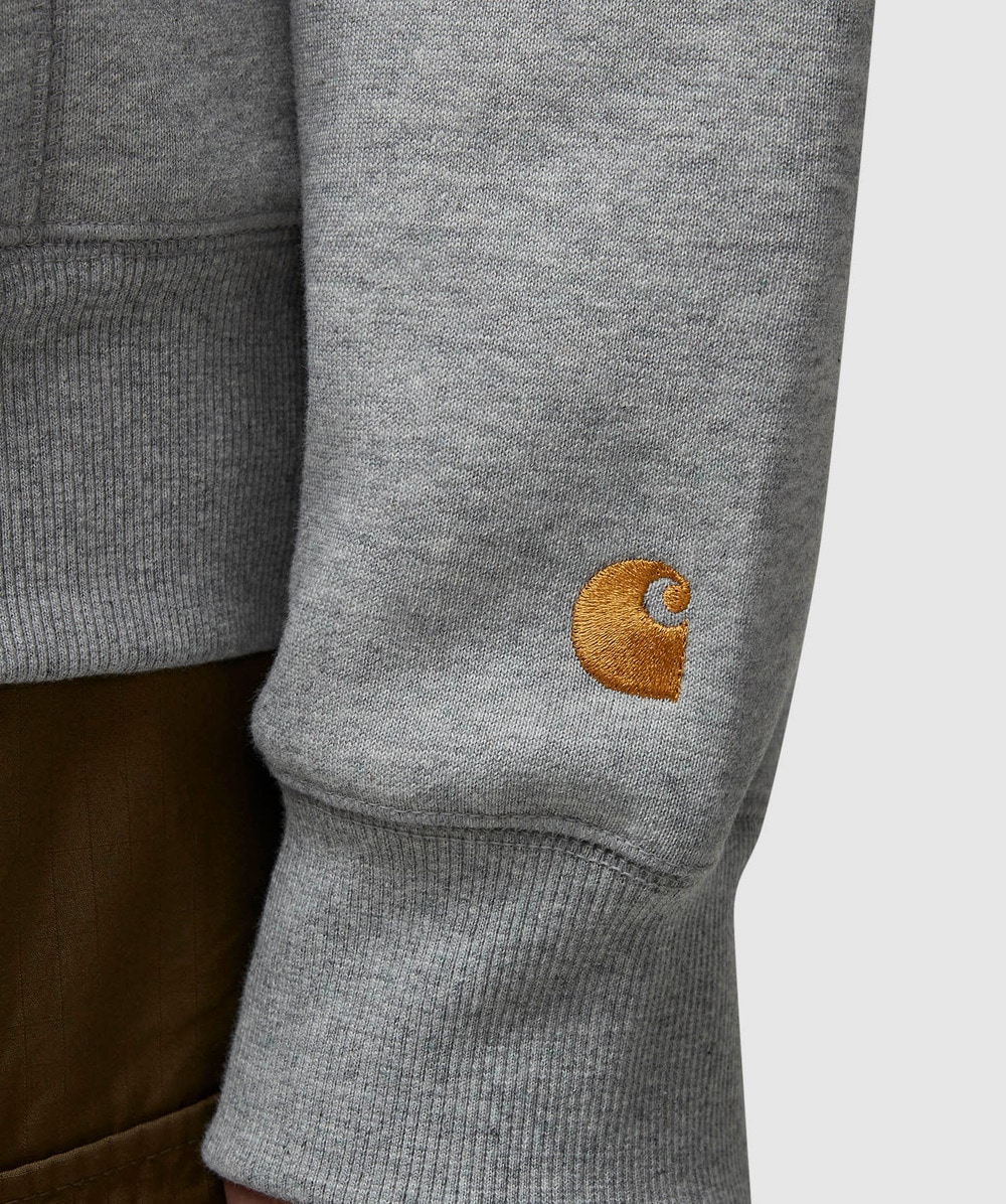 Carhartt WIP Chase hoodie | GREY HEATHER / GOLD | SEVENSTORE