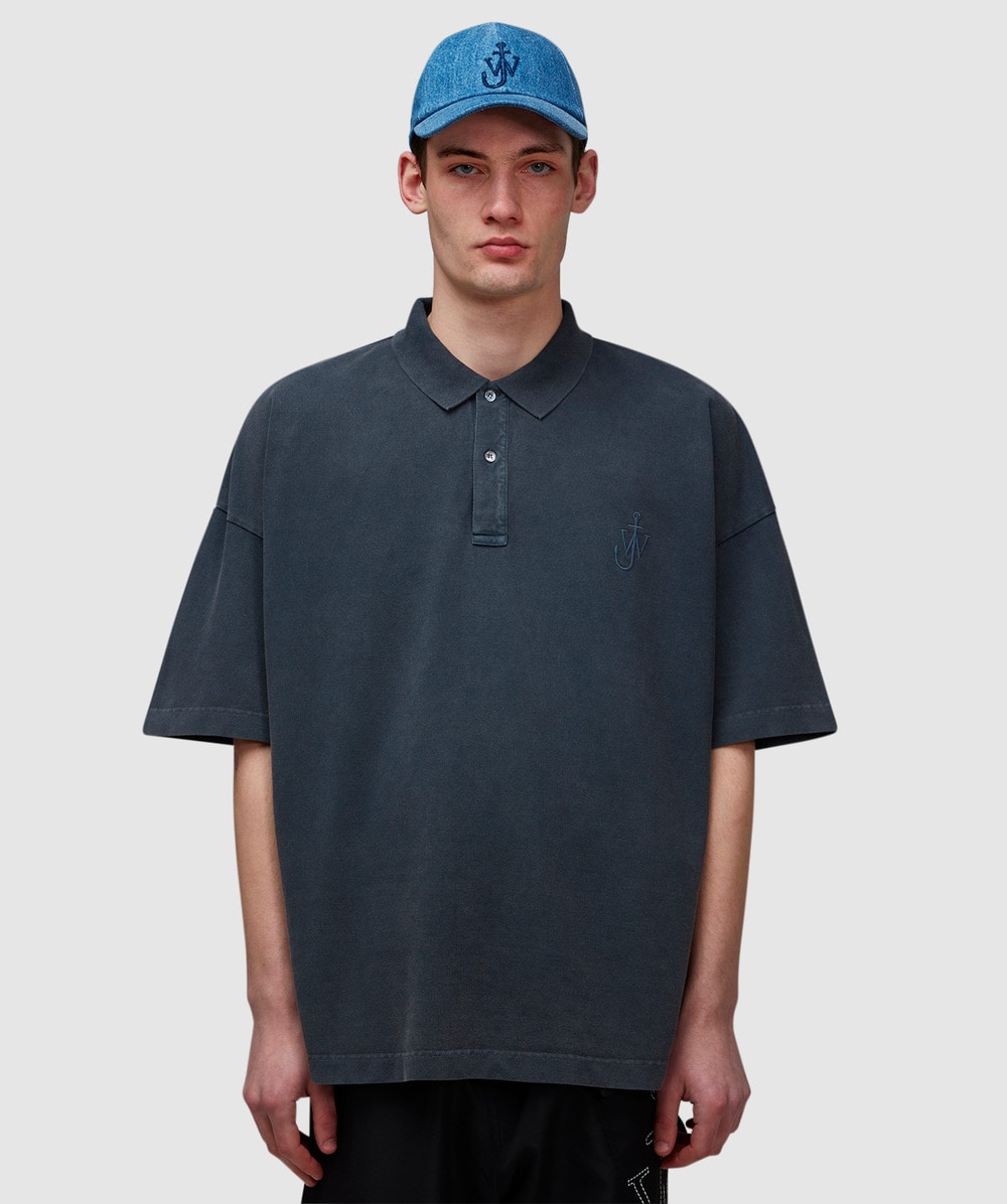 JW Anderson Anchor Polo Shirt (Charcoal - L) - Size L, Male