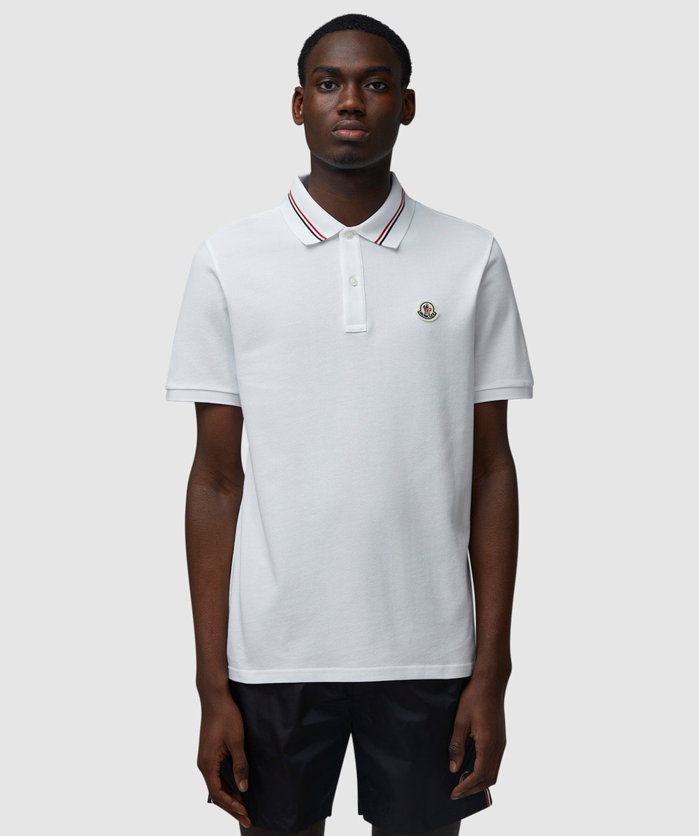 Moncler Tricolour Tip Polo Shirt (White - Xl) - Size Clothing & Accessories > Clothing > Shirts & Tops, Male