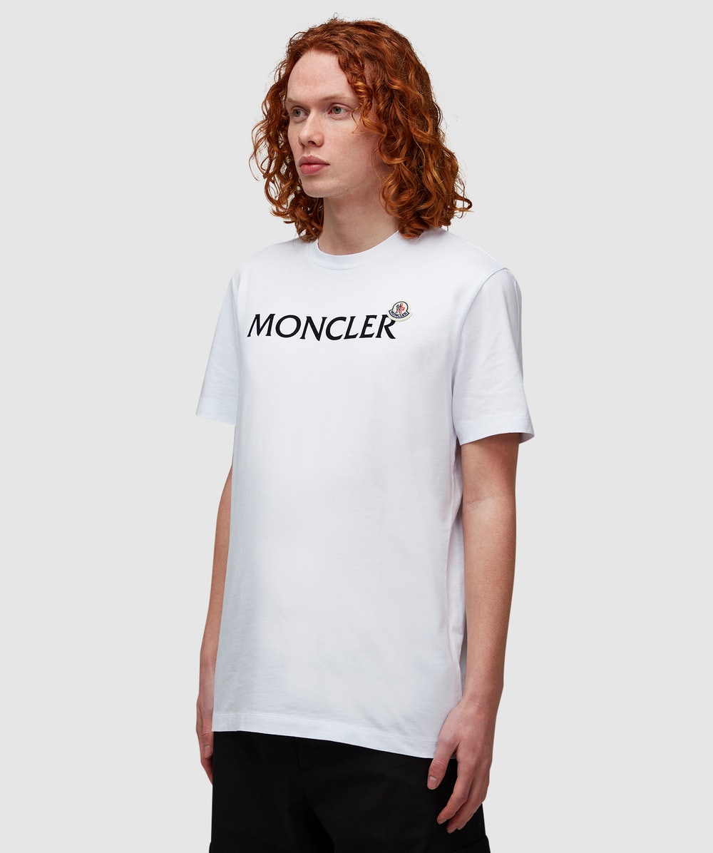 Moncler Double logo script t-shirt | WHITE | SEVENSTORE