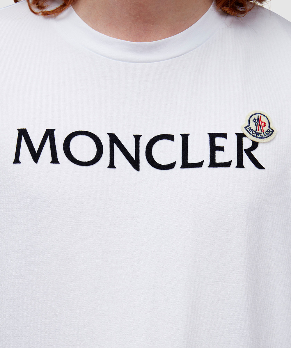 Moncler Double logo script t-shirt | WHITE | SEVENSTORE