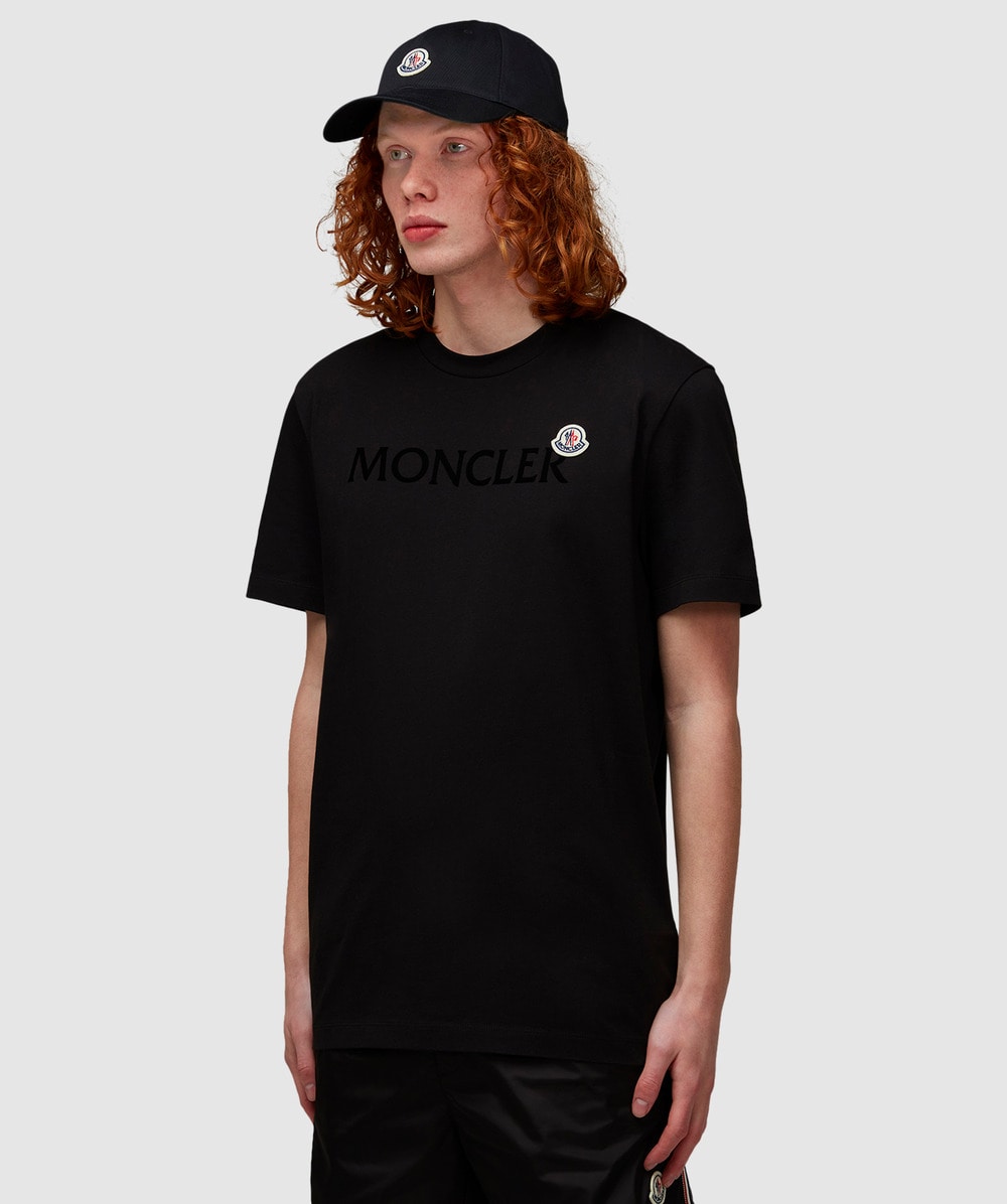 Moncler Double logo script t-shirt | BLACK | SEVENSTORE