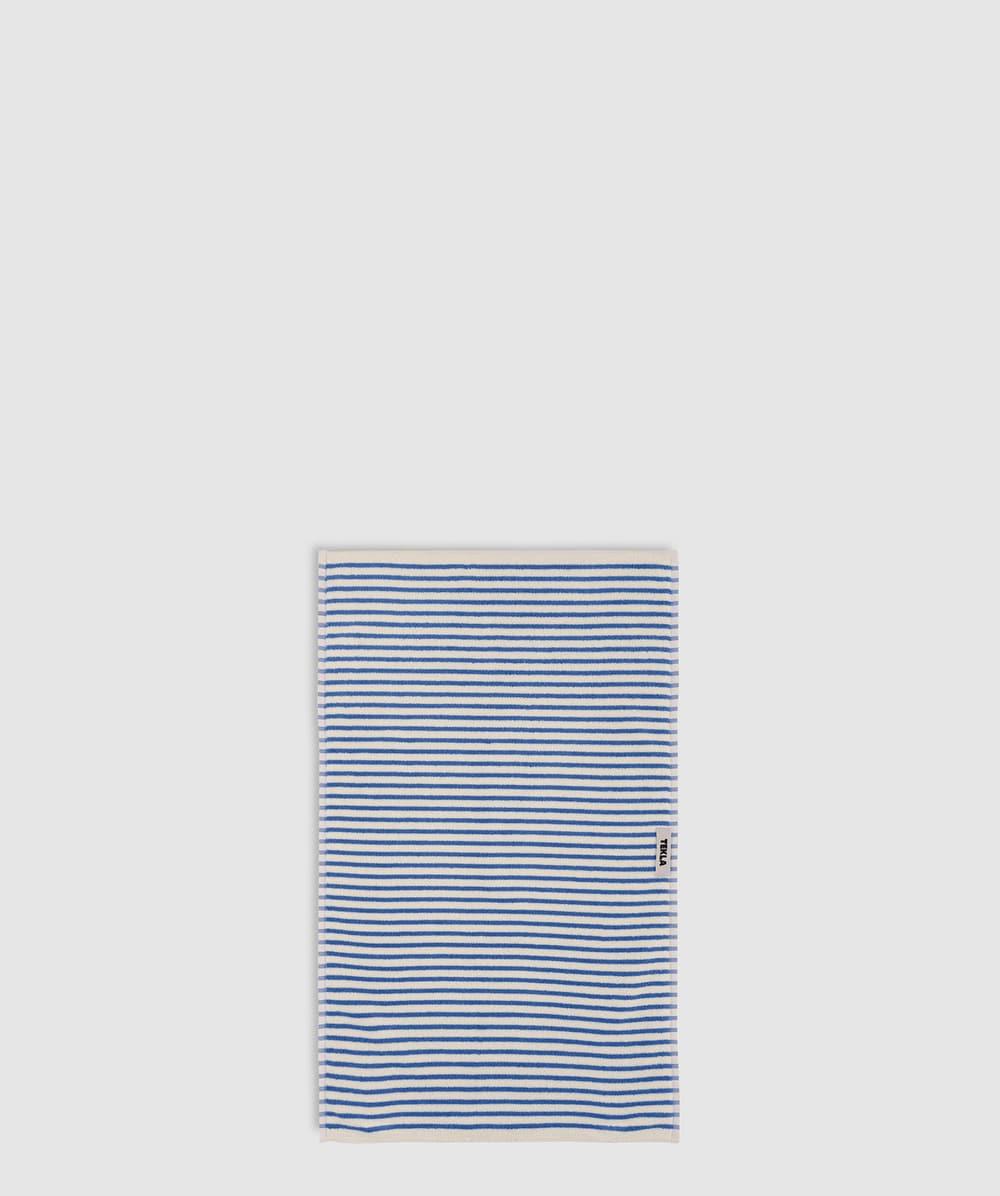 Tekla Fabrics Organic Terry Hand Towel (Coastal Blue Stripes - One Size) - Size ONE SIZE, Unisex