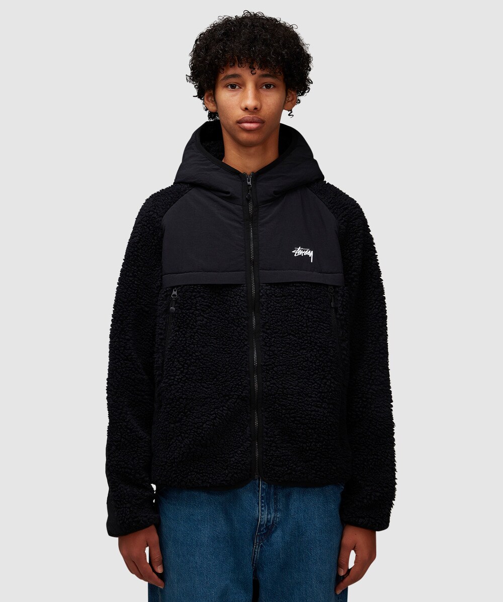 Stussy sherpa hooded jacket Clearance