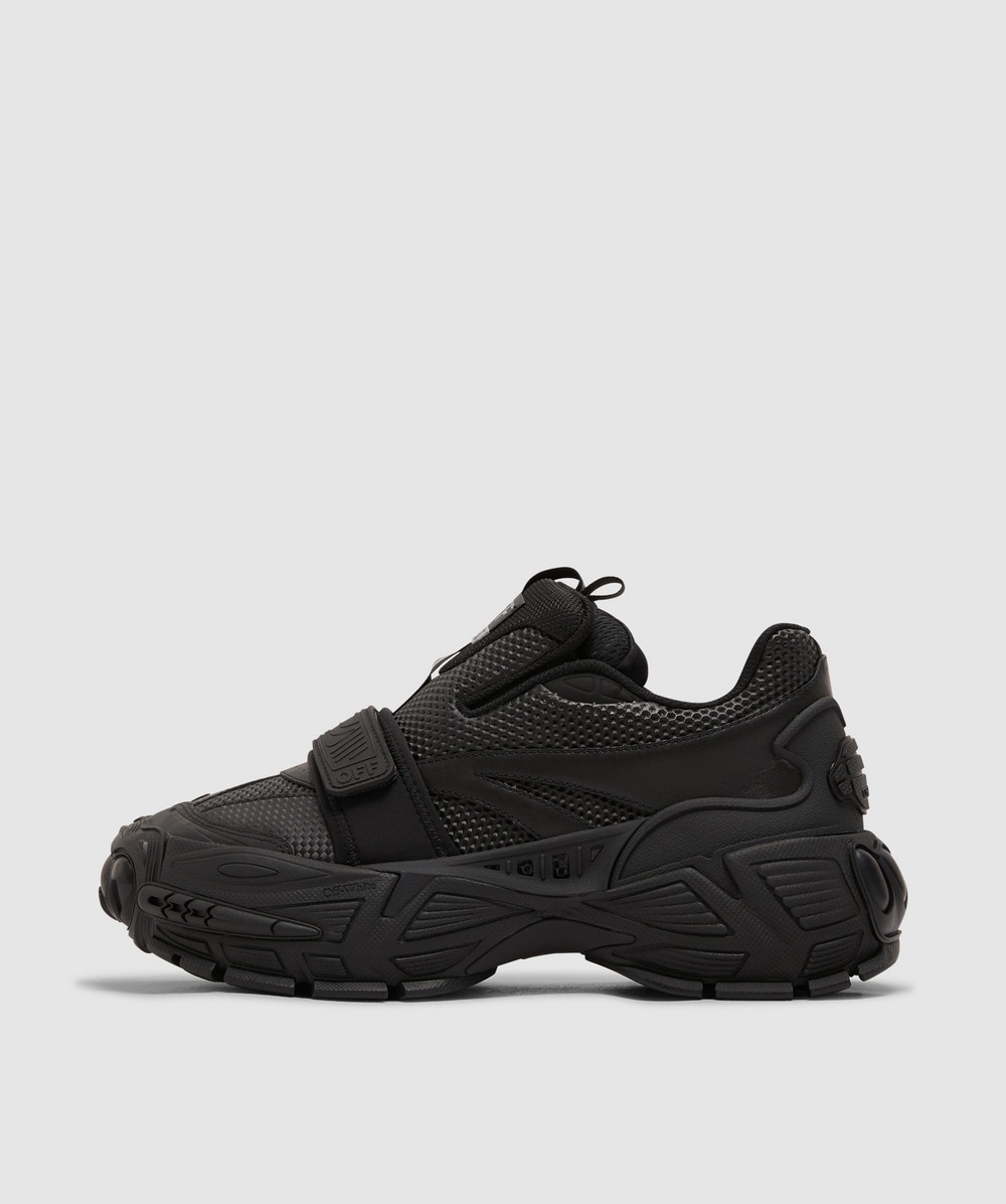 off white all black sneakers